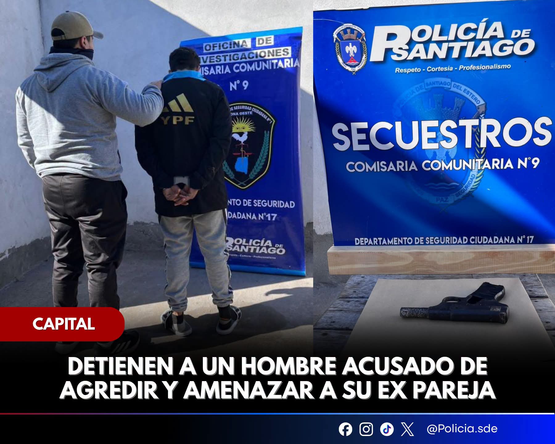 Capital: Detienen a un hom por agredir y amenazar a su ex pareja