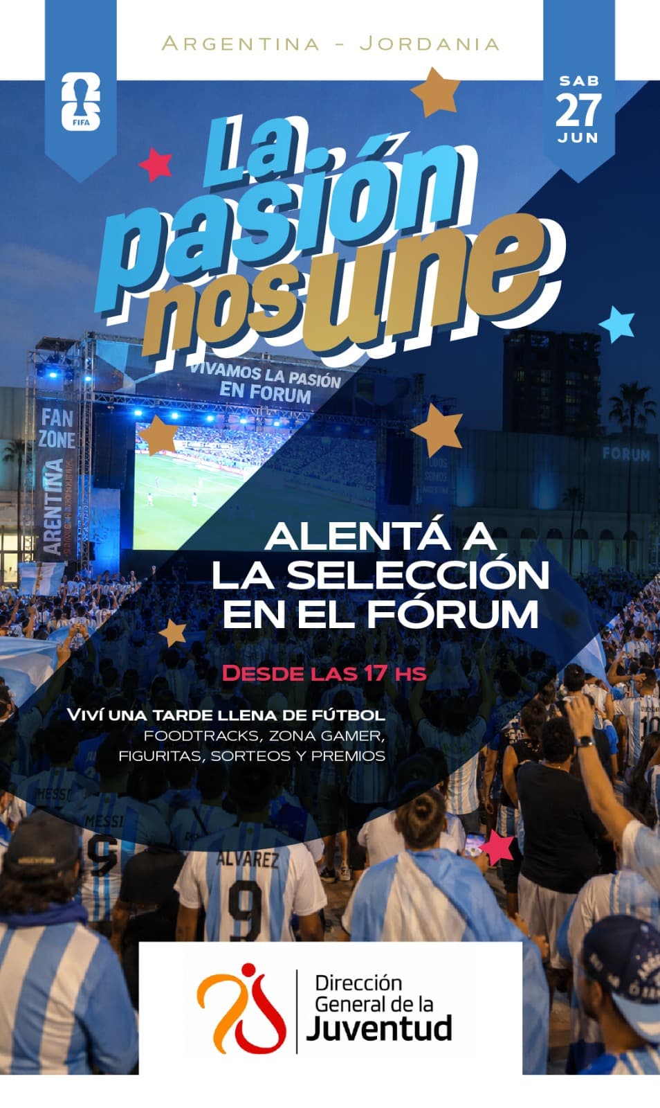 La Dirección de la Juventud invita a vivir la pasión mundialista con una gran Fan Zone en el Fórum