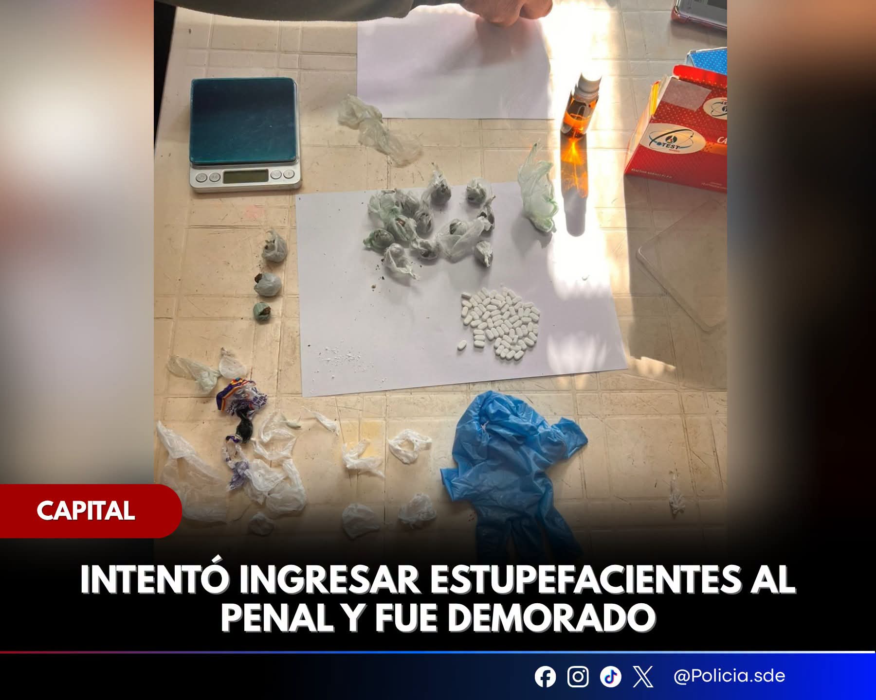 Un adolescente de 15 años intento ingresar estupefacientes al penal y fue demorado