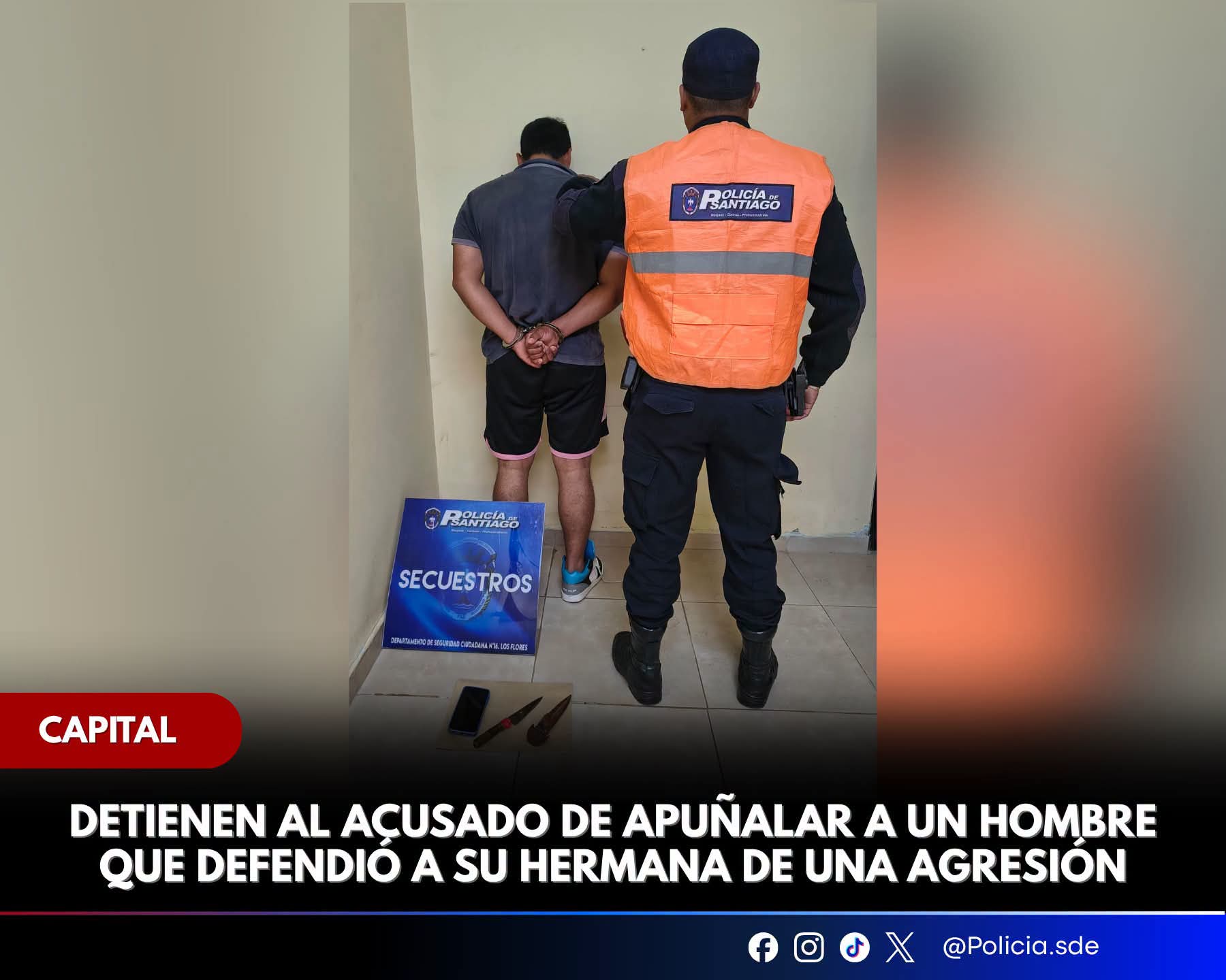 Detuvieron a un sujeto acusado de apuñalar a un hombre que defendía a su hermana de una agresión