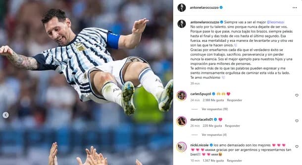 "Sos el mejor ejemplo para nuestros hijos", el mensaje de Antonela para Messi