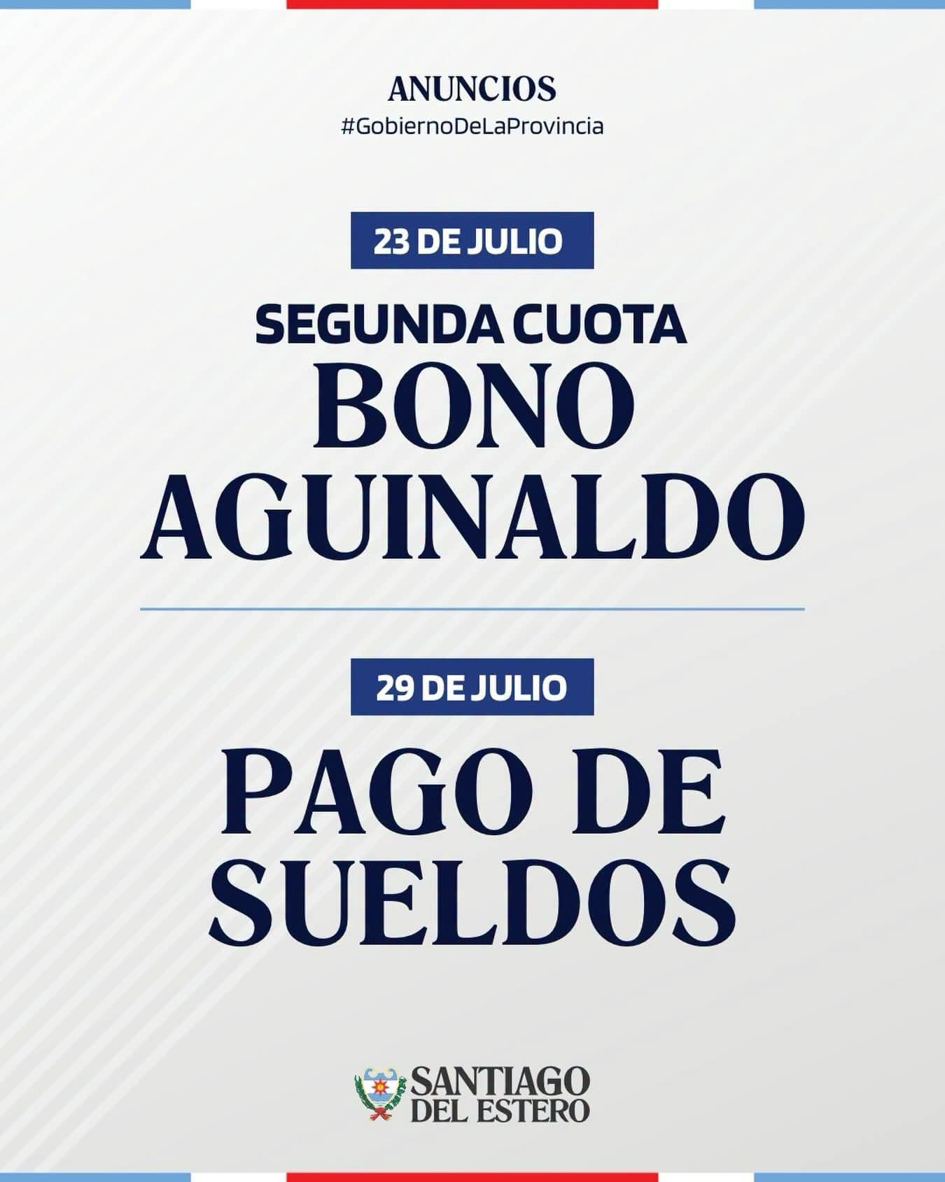 Mañana se paga del segundo bono aguinaldo y sueldos de julio para empleados públicos será el 29