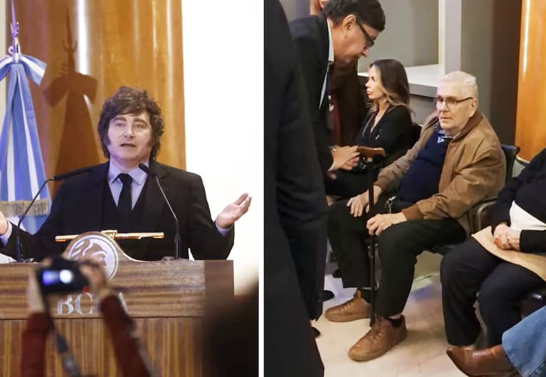 "Milei miente, las fábricas cierran y viene a hablar con teorías de mierda", dijo "el ingeniero Castellanos", que se cruzó con el Presidente en la Bolsa